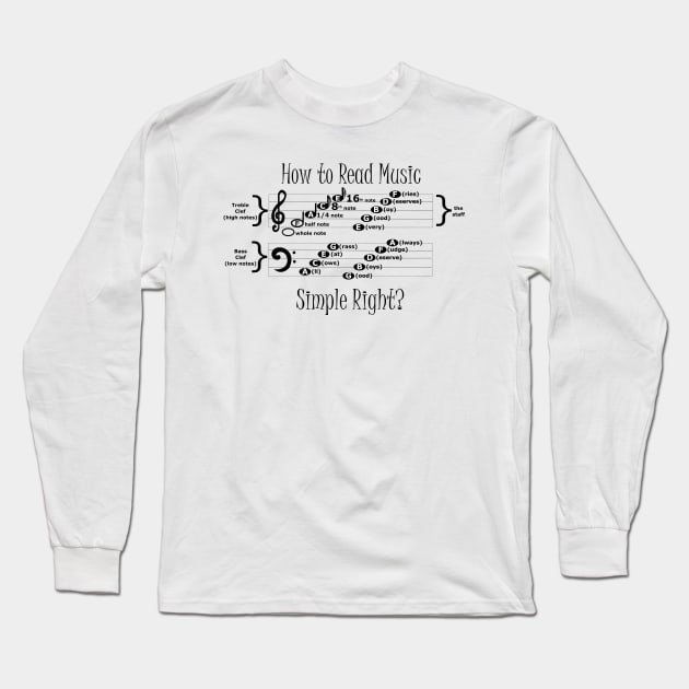 Reading Music Long Sleeve T-Shirt by traditionation